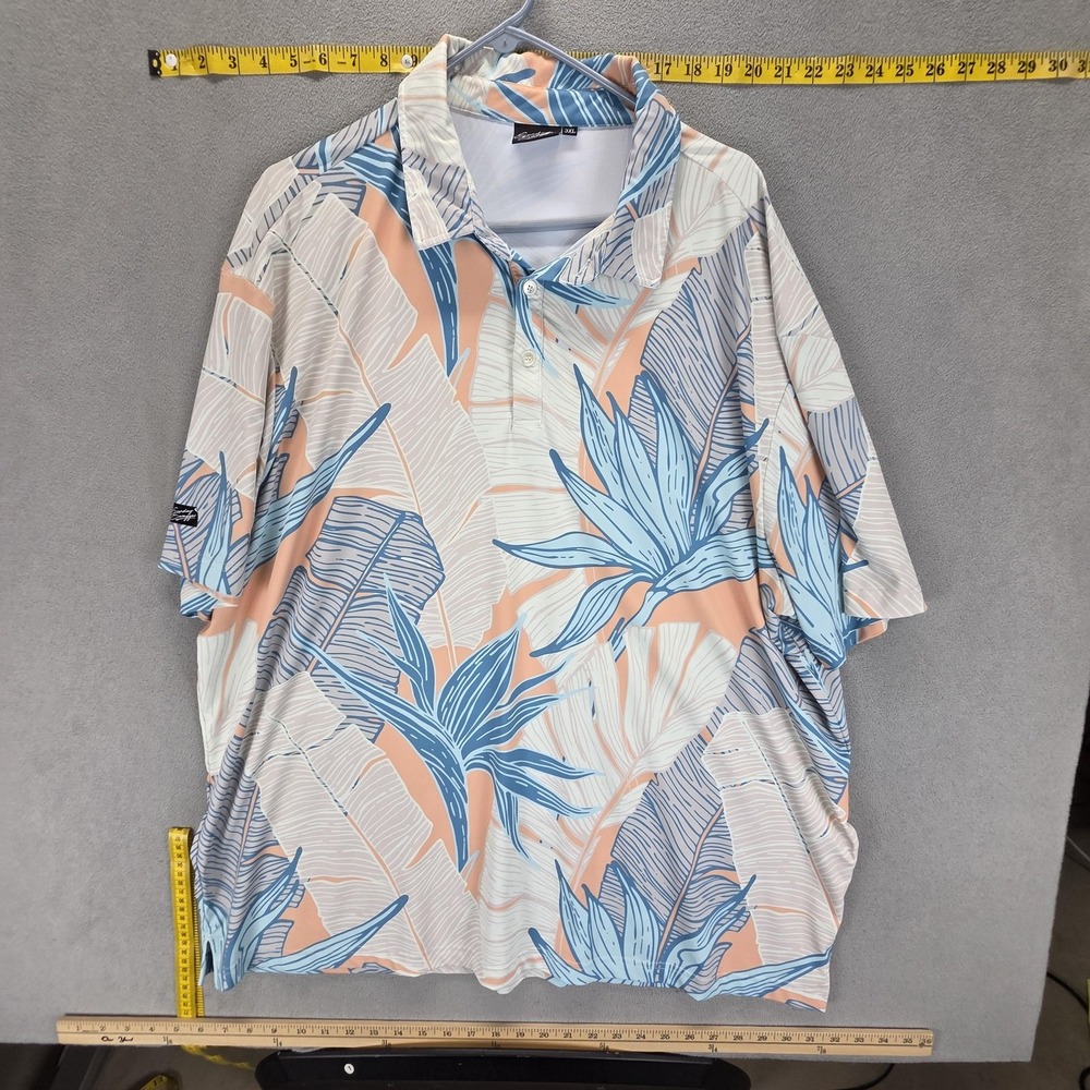 Sunday Swagger Shirt Mens 3XL Multicolor Polo Tropical Golf Stretch Short Sleeve